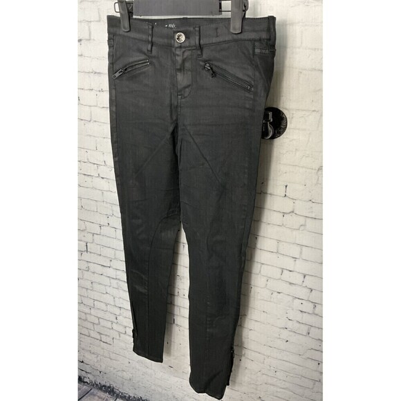 Madewell Womens Black Skinny Motto Leggings Ankle Zippers Stretch Sz 25 E2 - Picture 3 of 10